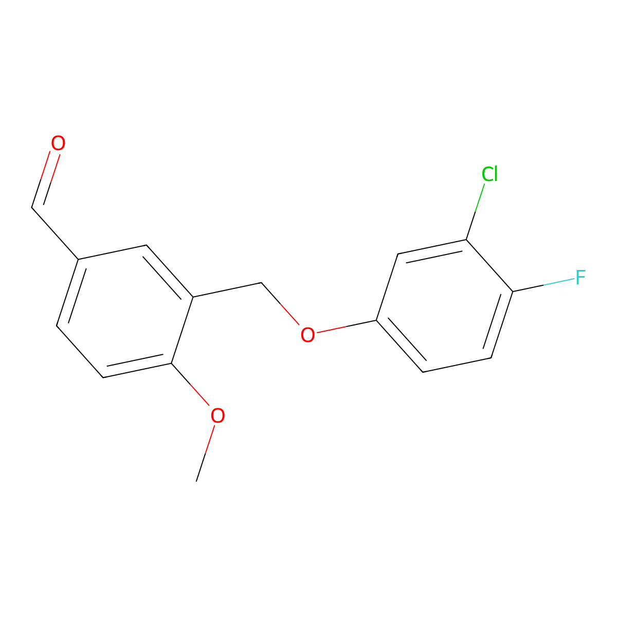 3-[(3-Chloro-4-fluorophenoxy)methyl]-4-methoxybenzaldehyde molecular structure, CAS 438221-62-6