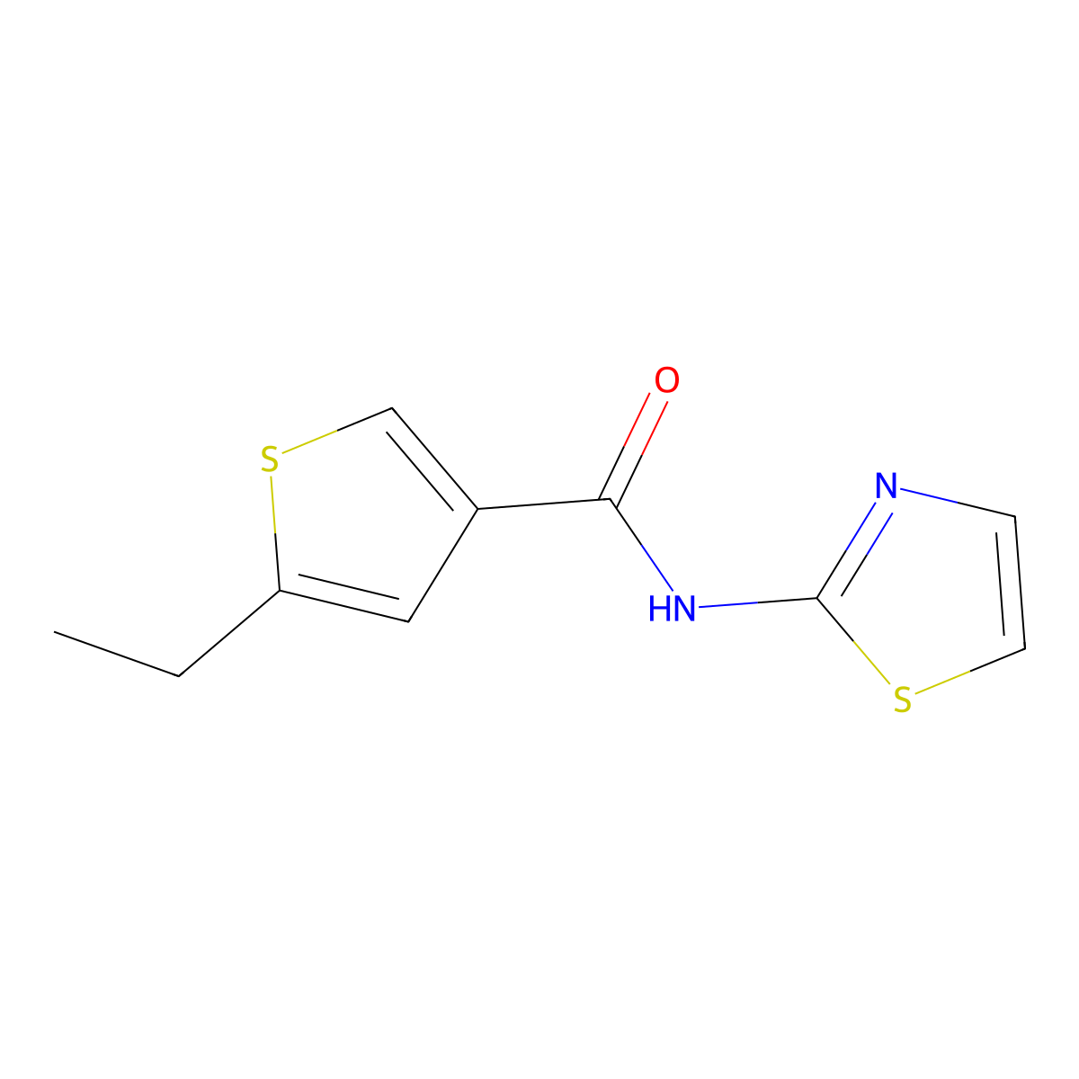 5-Ethyl-N-2-thiazolyl-3-thiophenecarboxamide molecular structure, CAS 438221-66-0