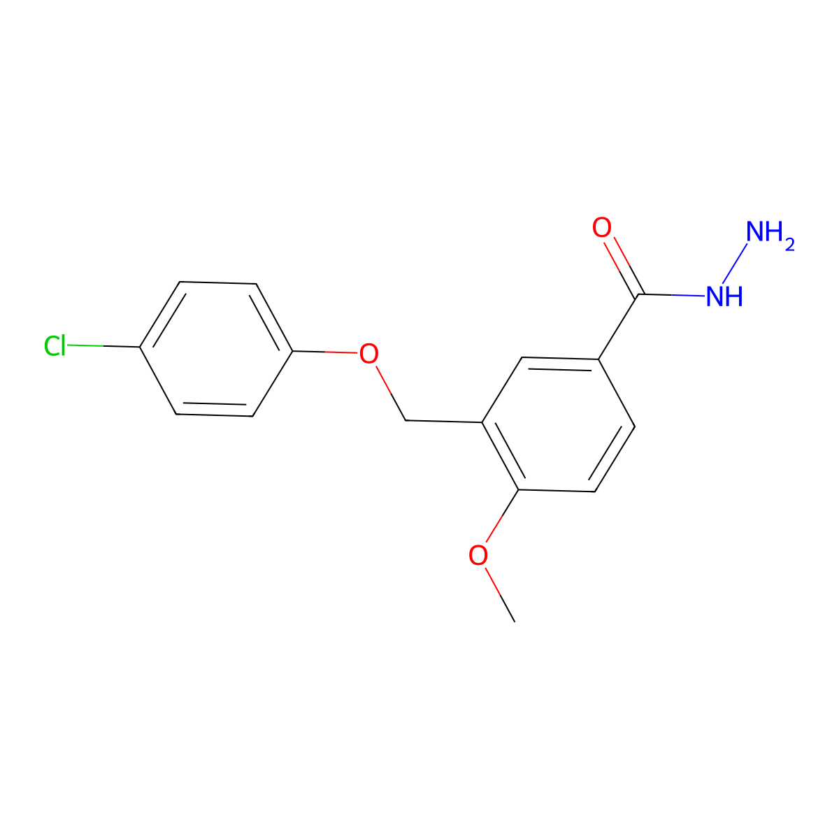 3-[(4-Chlorophenoxy)methyl]-4-methoxybenzohydrazide molecular structure, CAS 438221-68-2