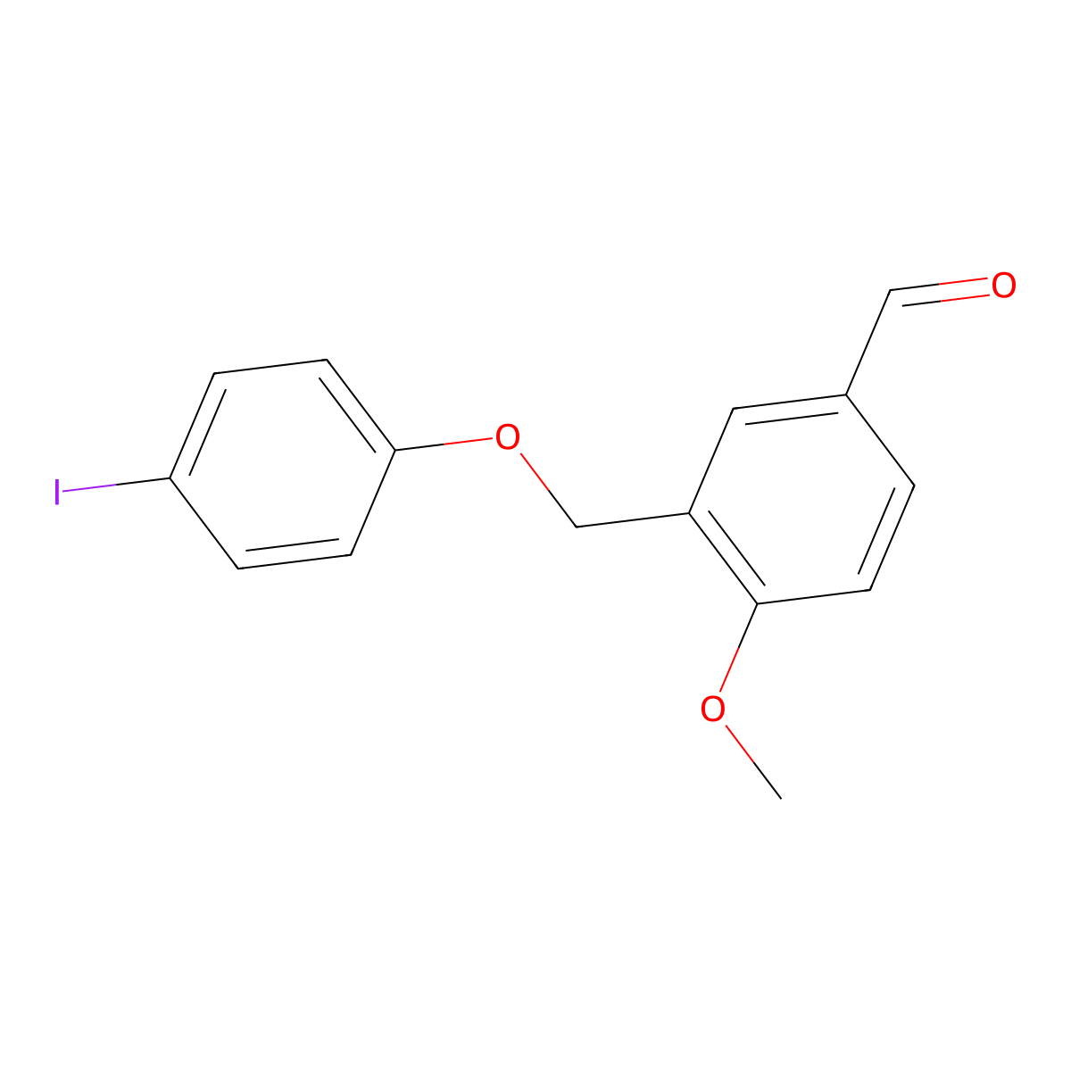 3-[(4-Iodophenoxy)methyl]-4-methoxybenzaldehyde molecular structure, CAS 438221-75-1