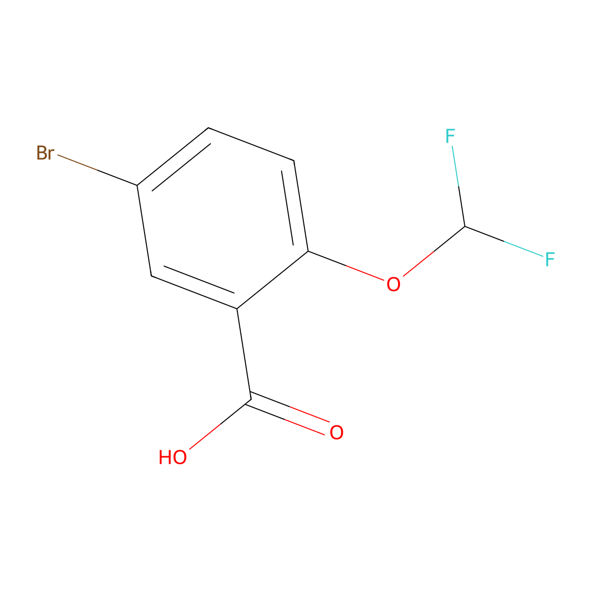 5-Bromo-2-(difluoromethoxy)benzoic acid molecular structure, CAS 438221-79-5