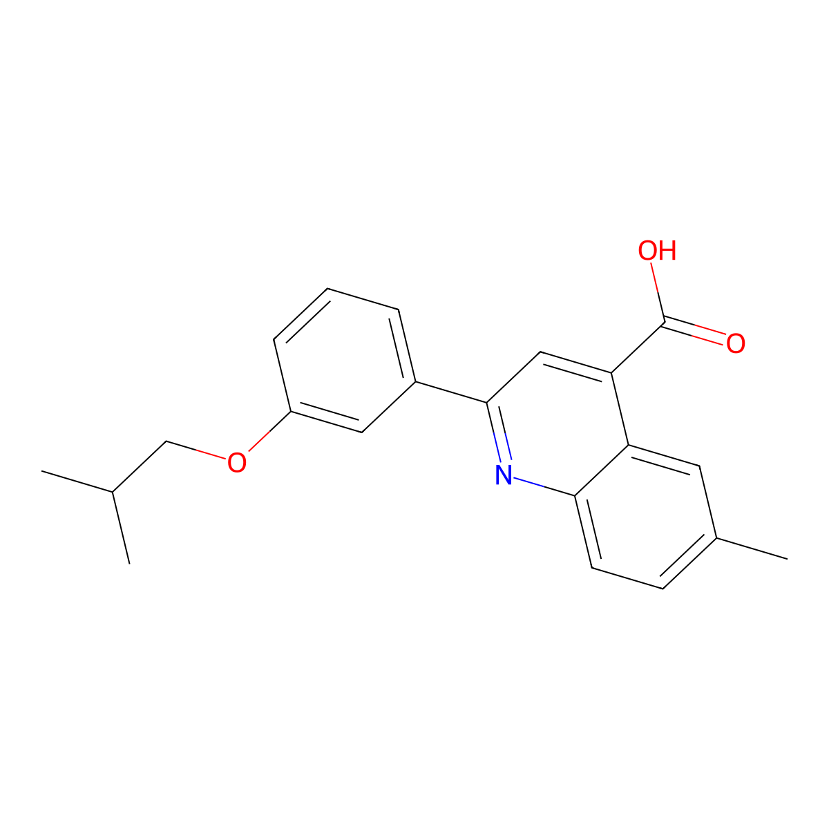 2-(3-Isobutoxyphenyl)-6-methylquinoline-4-carboxylic acid molecular structure, CAS 438221-81-9