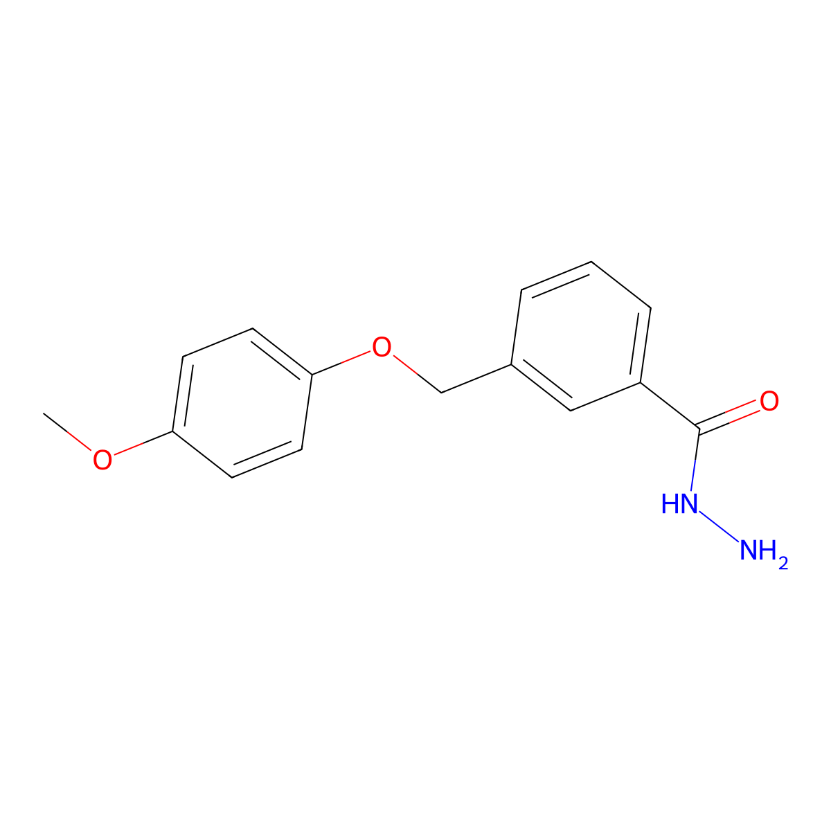 3-[(4-Methoxyphenoxy)methyl]benzohydrazide molecular structure, CAS 438221-87-5