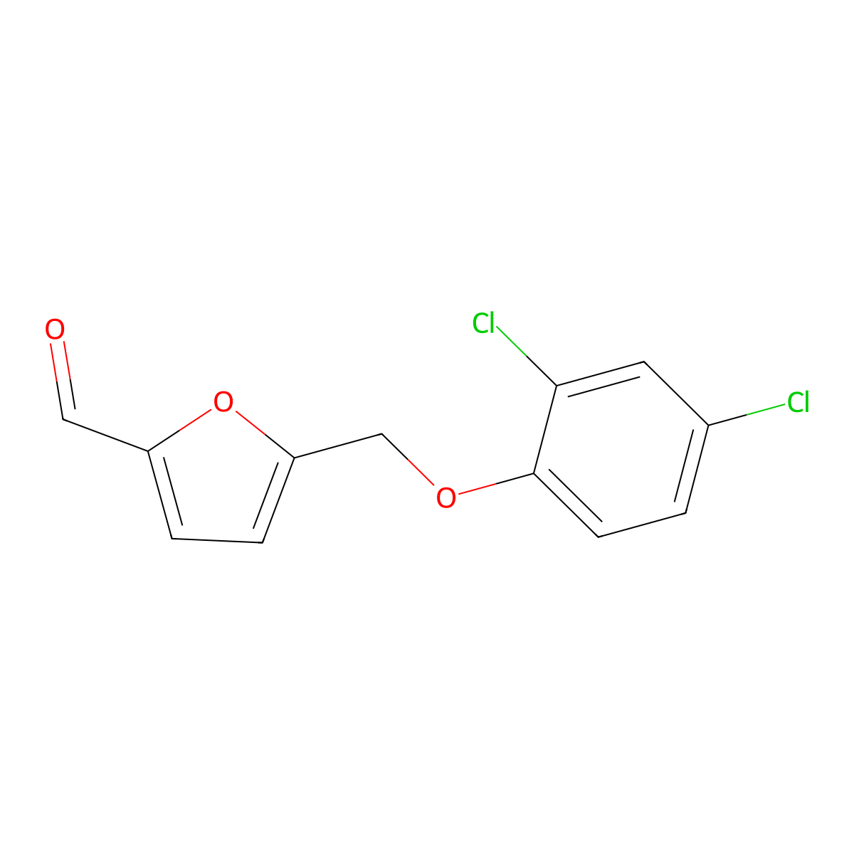 5-[(2,4-Dichlorophenoxy)methyl]furan-2-carbaldehyde molecular structure, CAS 438221-90-0