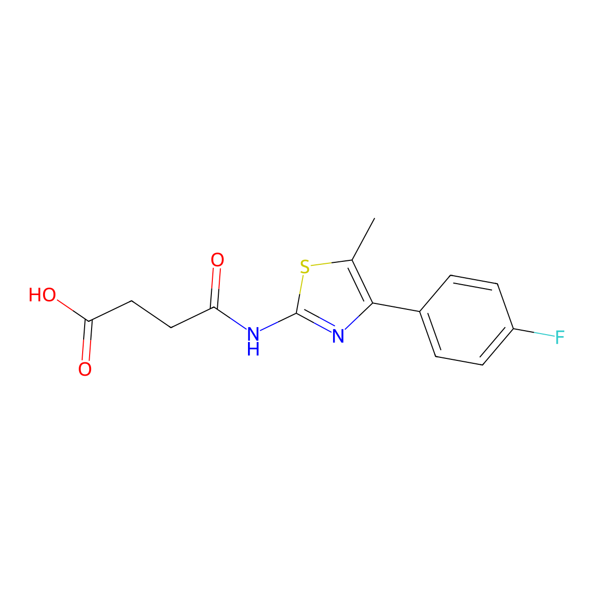 4-{[4-(4-Fluorophenyl)-5-methyl-1,3-thiazol-2-yl]amino}-4-oxobutanoic acid molecular structure, CAS 438221-98-8