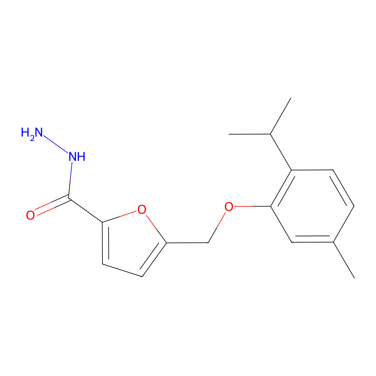5-[(2-Isopropyl-5-methylphenoxy)methyl]-2-furohydrazide molecular structure, CAS 438222-01-6