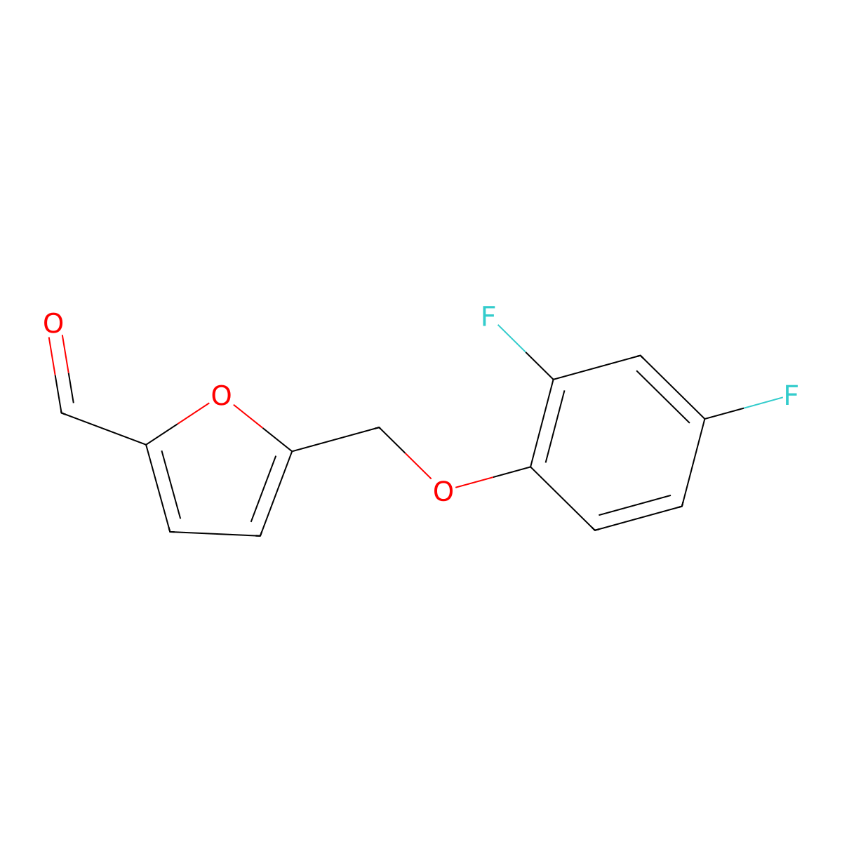 5-[(2,4-Difluorophenoxy)methyl]furan-2-carbaldehyde molecular structure, CAS 438222-04-9
