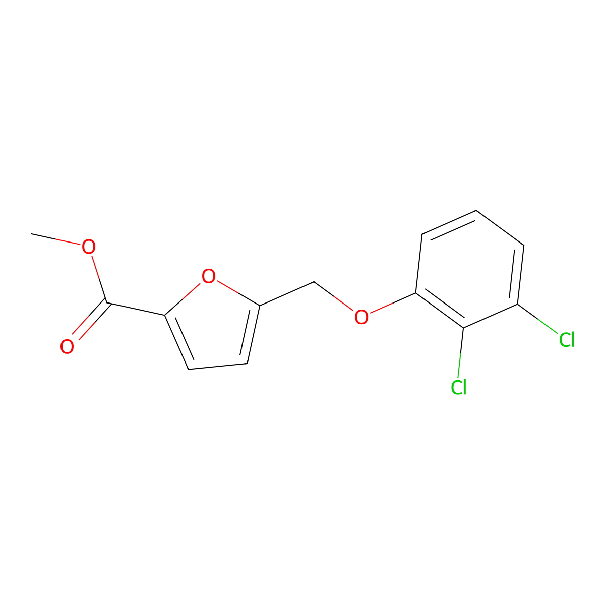 Methyl 5-[(2,3-dichlorophenoxy)methyl]furan-2-carboxylate molecular structure, CAS 438222-05-0