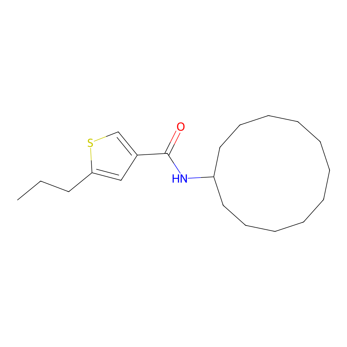 N-cyclododecyl-5-propylthiophene-3-carboxamide molecular structure, CAS 438222-07-2