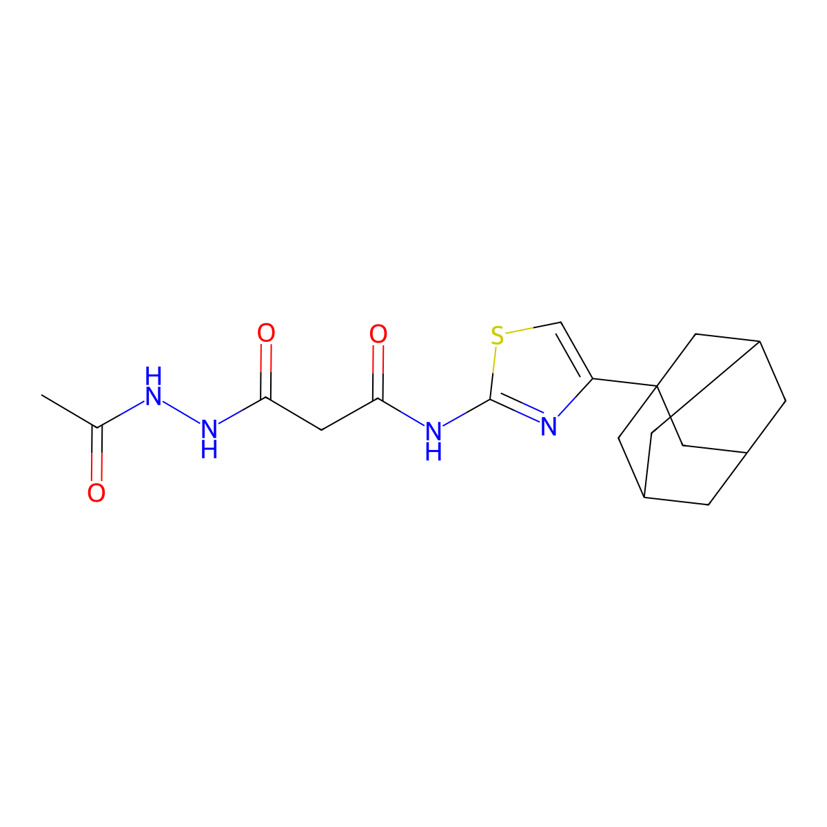 3-(2-acetylhydrazino)-N-[4-(1-adamantyl)-1,3-thiazol-2-yl]-3-oxopropanamide molecular structure, CAS 438222-19-6