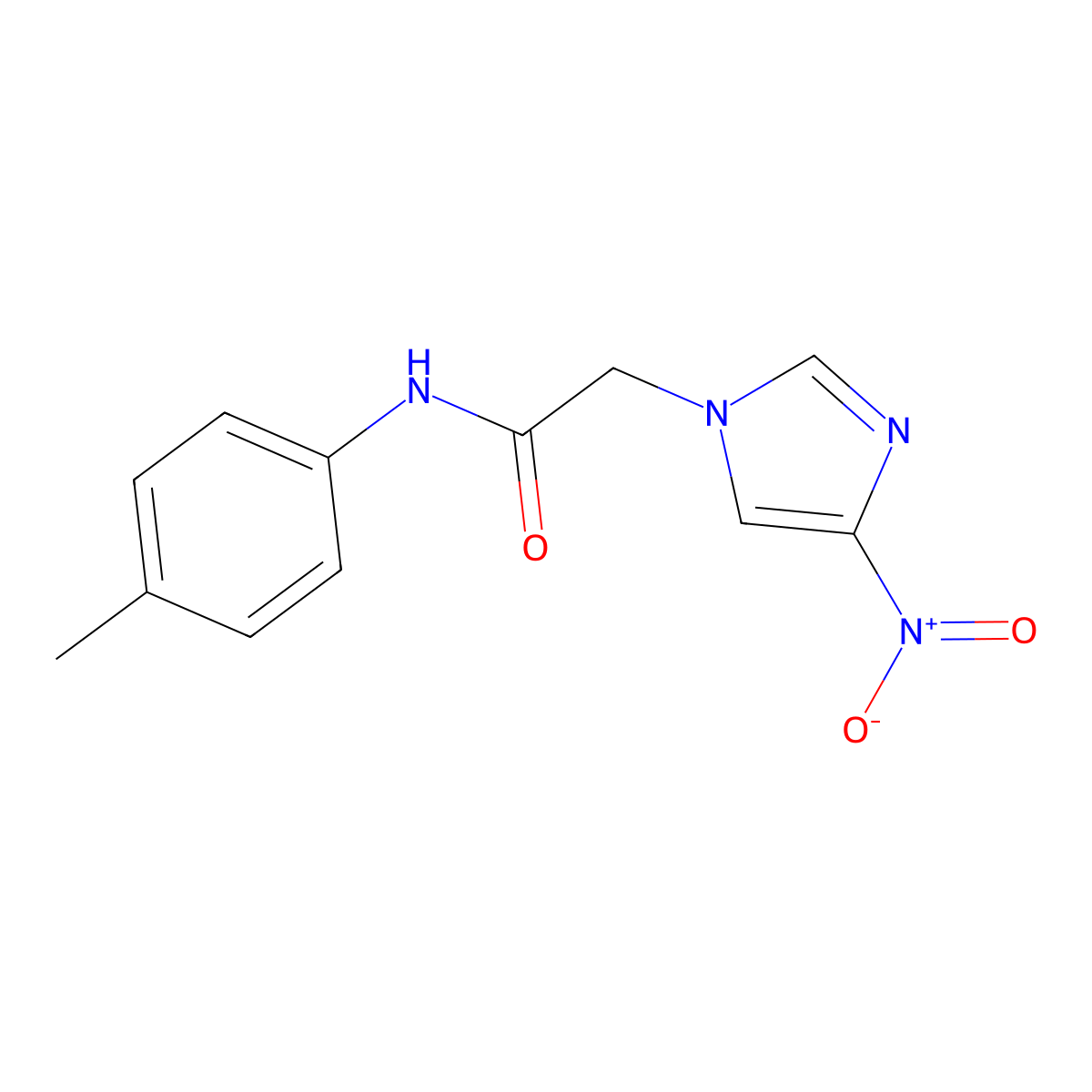 N-(4-methylphenyl)-2-(4-nitroimidazol-1-yl)acetamide molecular structure, CAS 438222-22-1