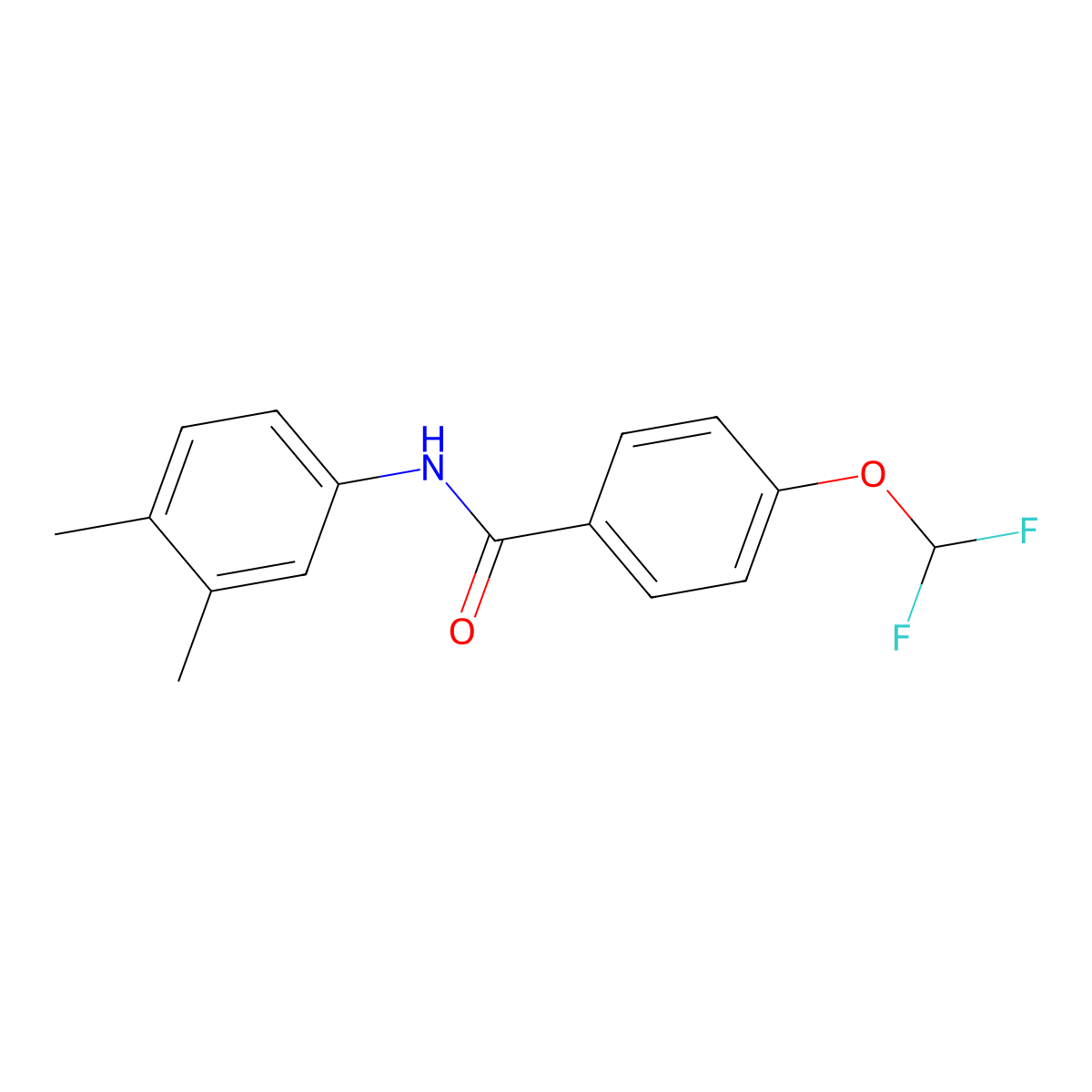 4-(difluoromethoxy)-N-(3,4-dimethylphenyl)benzamide molecular structure, CAS 438222-63-0
