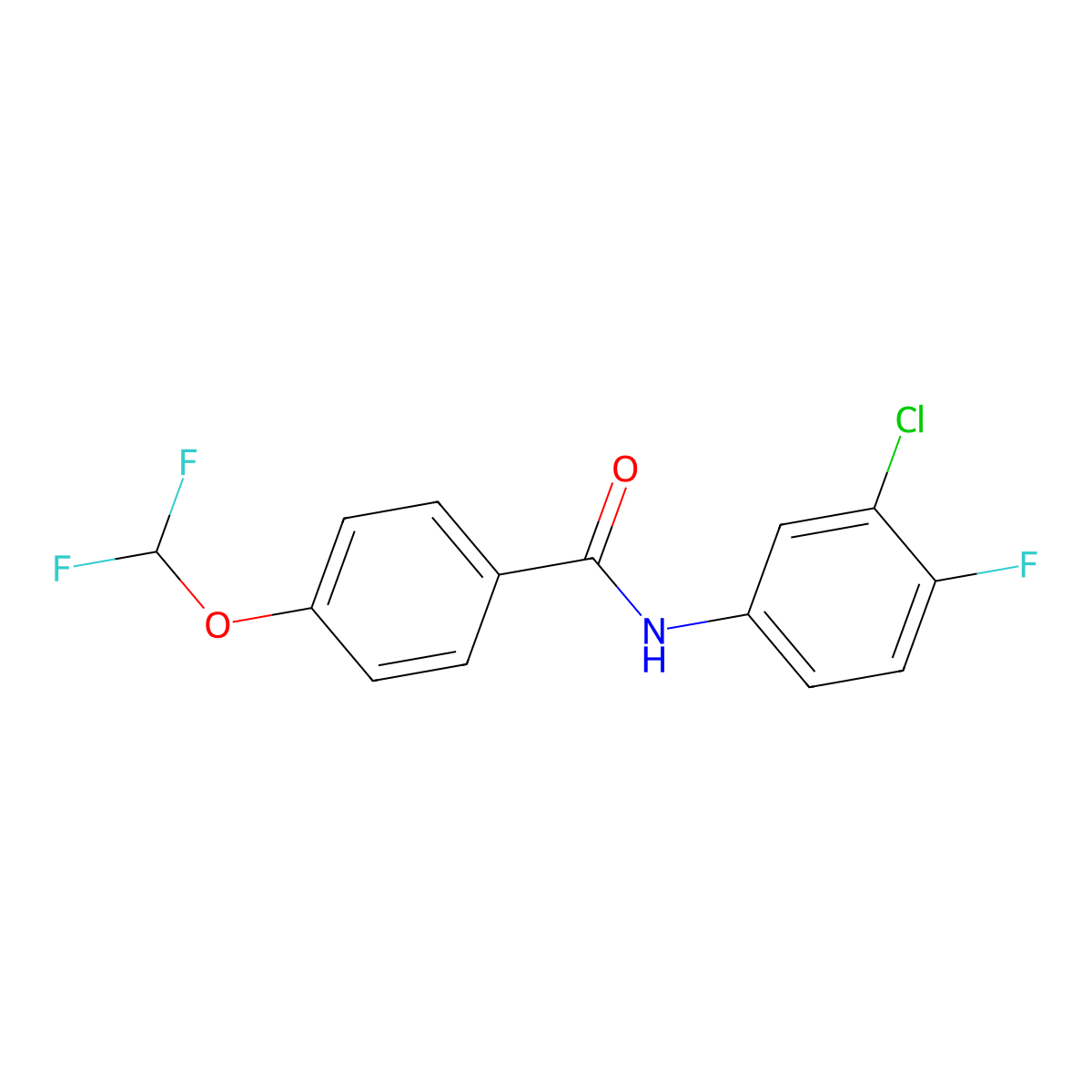 N-(3-chloro-4-fluorophenyl)-4-(difluoromethoxy)benzamide molecular structure, CAS 438222-98-1