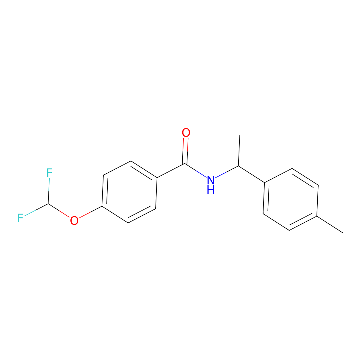 4-(difluoromethoxy)-N-[1-(4-methylphenyl)ethyl]benzamide molecular structure, CAS 438223-15-5