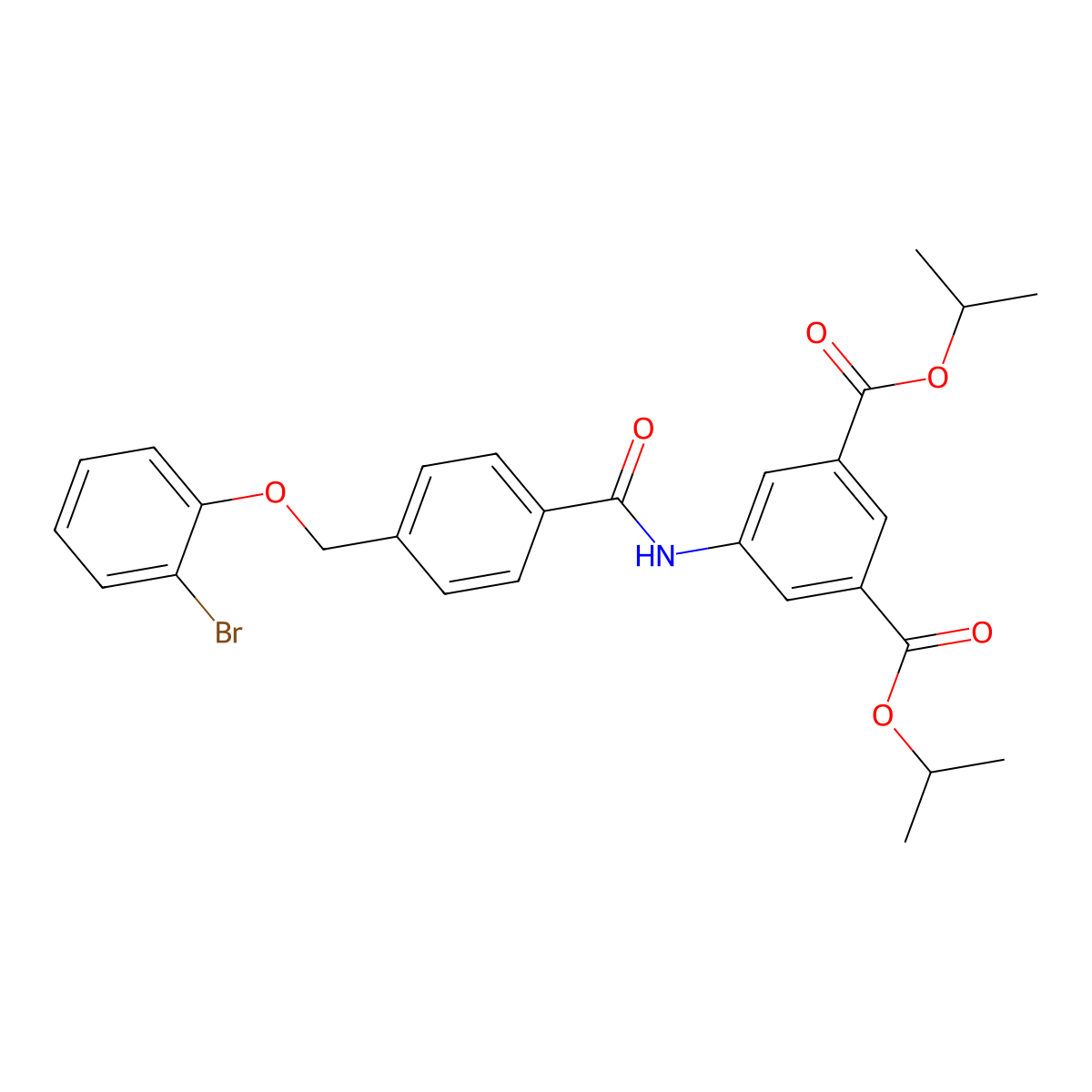 Diisopropyl 5-({4-[(2-bromophenoxy)methyl]benzoyl}amino)isophthalate molecular structure, CAS 438223-19-9