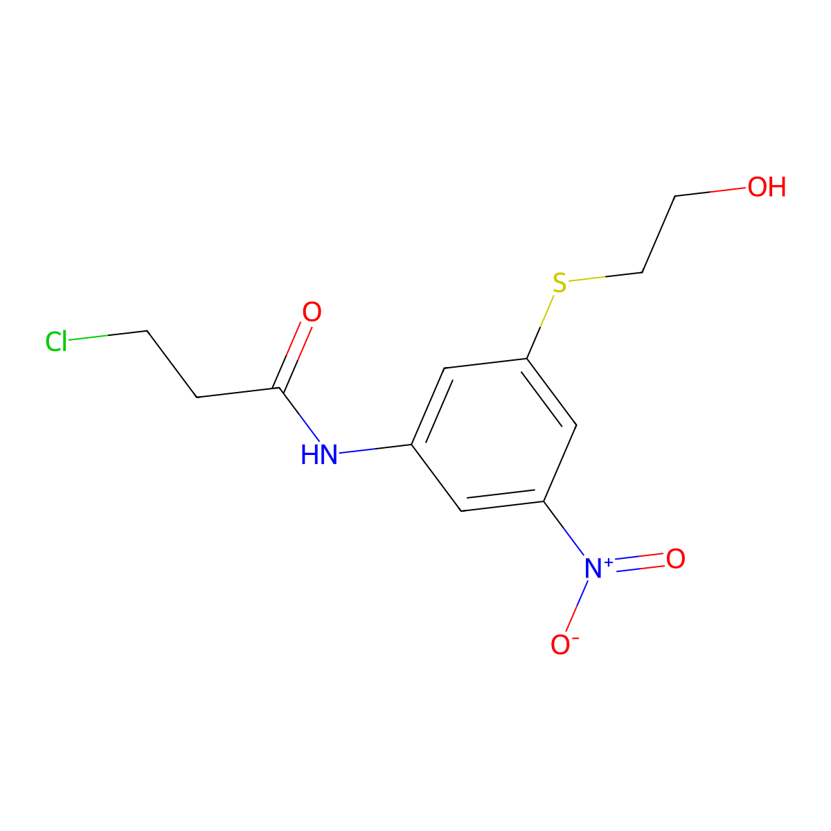 3-chloro-N-{3-[(2-hydroxyethyl)sulfanyl]-5-nitrophenyl}propanamide molecular structure, CAS 438223-25-7