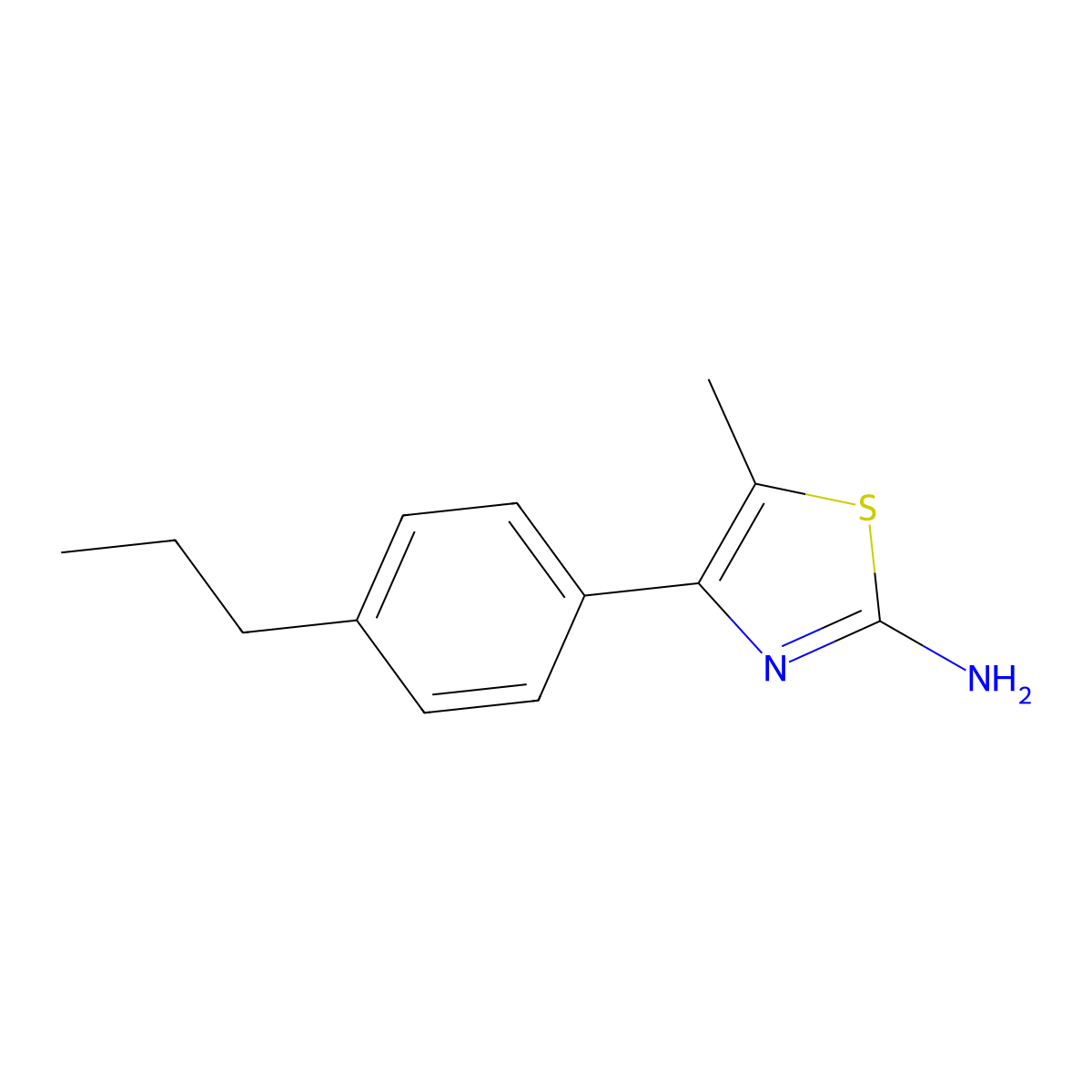 5-Methyl-4-(4-propylphenyl)-1,3-thiazol-2-amine molecular structure, CAS 438223-45-1