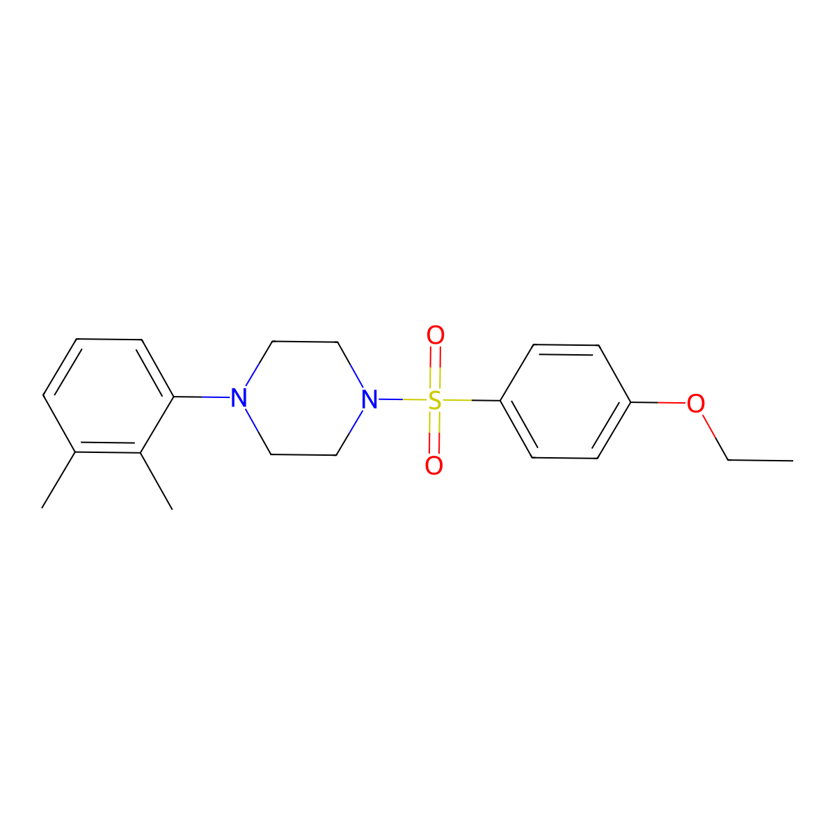 1-(2,3-Dimethylphenyl)-4-((4-ethoxyphenyl)sulfonyl)piperazine molecular structure, CAS 438223-67-7
