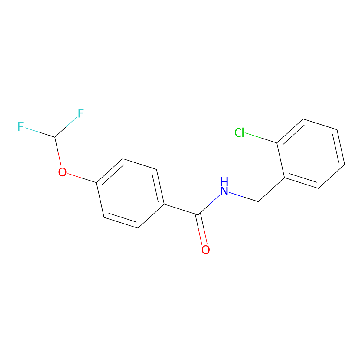 N-(2-chlorobenzyl)-4-(difluoromethoxy)benzamide molecular structure, CAS 438223-71-3