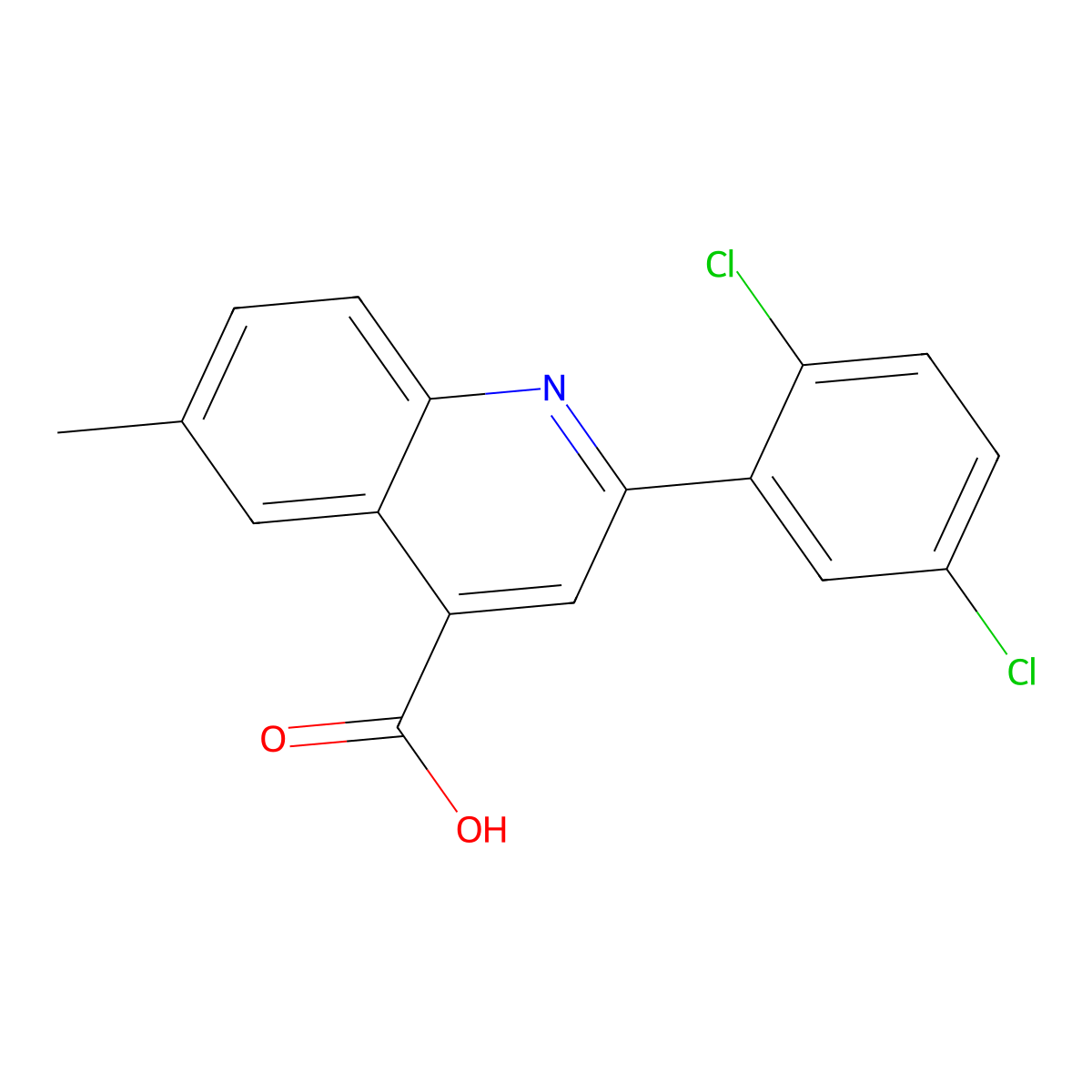 2-(2,5-Dichlorophenyl)-6-methylquinoline-4-carboxylic acid molecular structure, CAS 438223-96-2