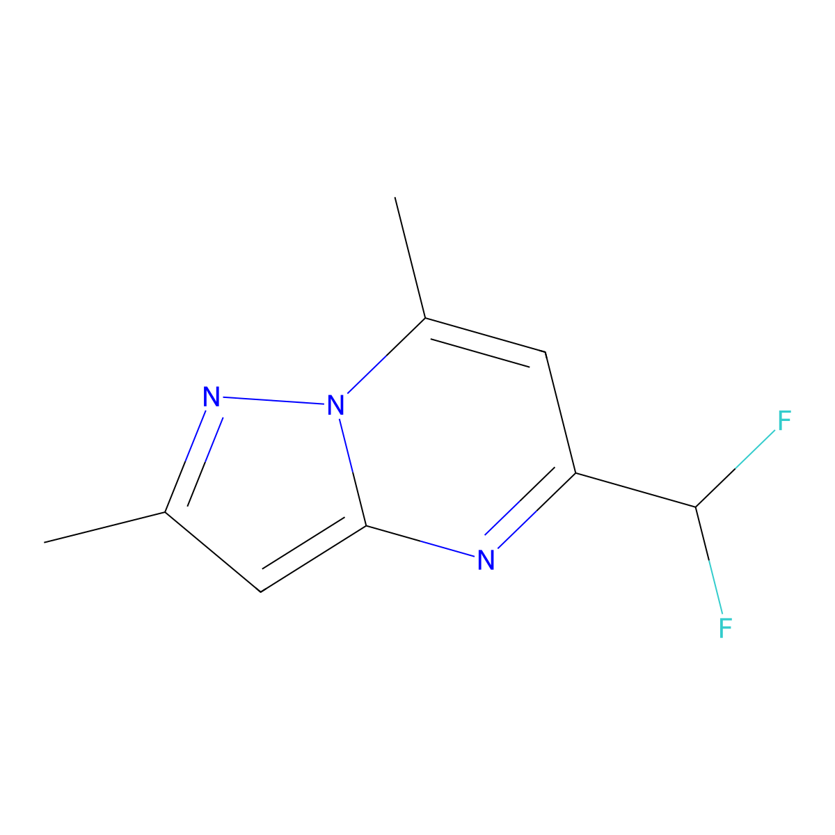 5-(Difluoromethyl)-2,7-dimethylpyrazolo[1,5-a]pyrimidine molecular structure, CAS 438224-02-3