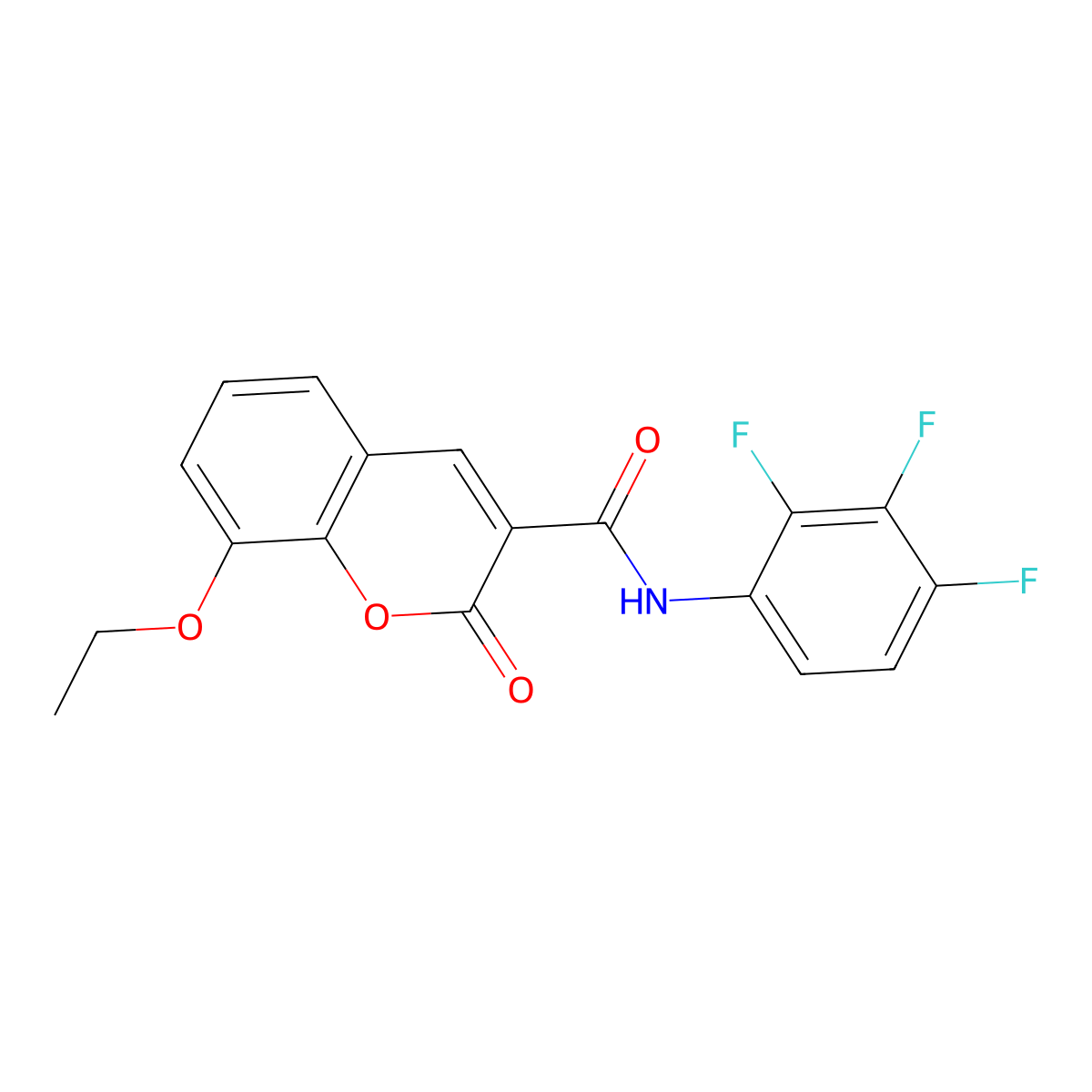 8-ethoxy-2-oxo-N-(2,3,4-trifluorophenyl)chromene-3-carboxamide molecular structure, CAS 438224-10-3