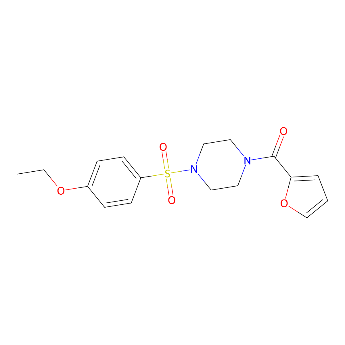 1-[(4-Ethoxyphenyl)sulfonyl]-4-(2-furoyl)piperazine molecular structure, CAS 438224-20-5