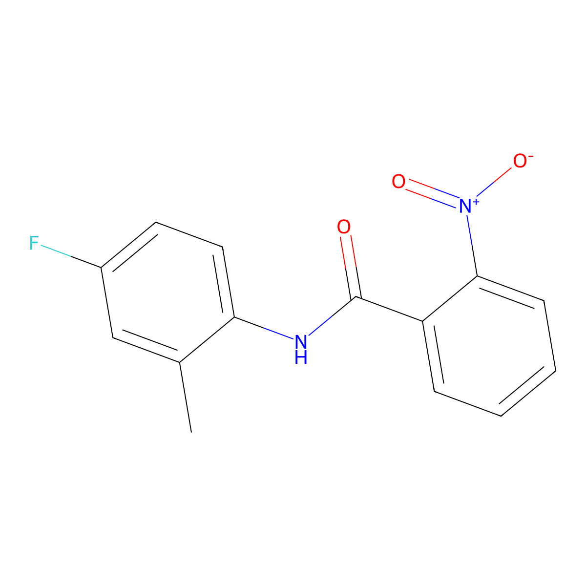 N-(4-fluoro-2-methylphenyl)-2-nitrobenzamide molecular structure, CAS 438224-58-9