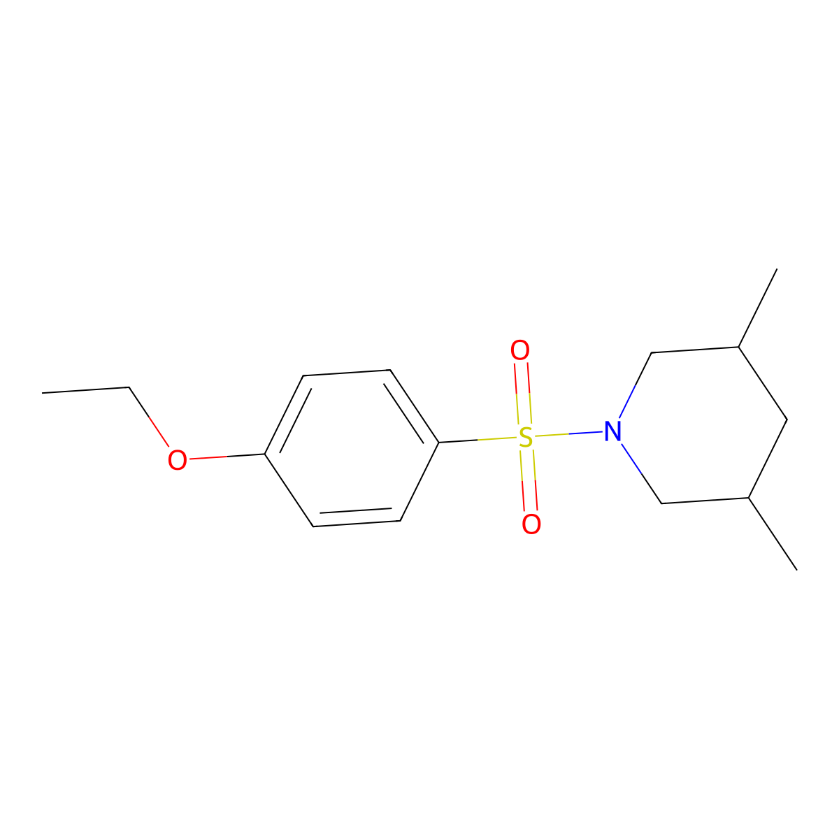 1-[(4-Ethoxyphenyl)sulfonyl]-3,5-dimethylpiperidine molecular structure, CAS 438224-68-1