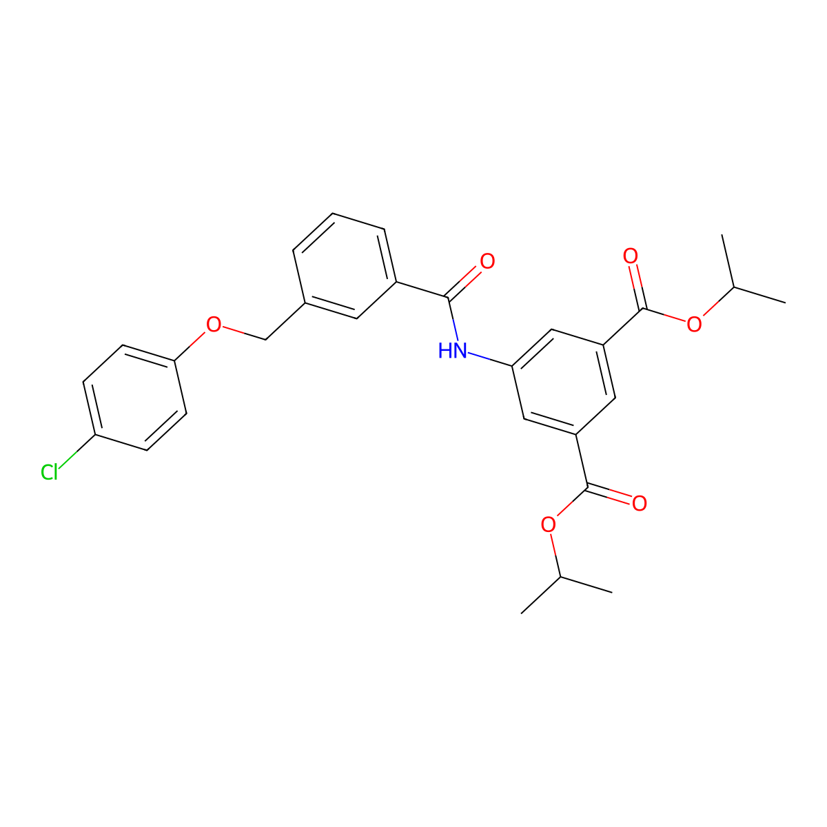 Diisopropyl 5-({3-[(4-chlorophenoxy)methyl]benzoyl}amino)isophthalate molecular structure, CAS 438225-00-4