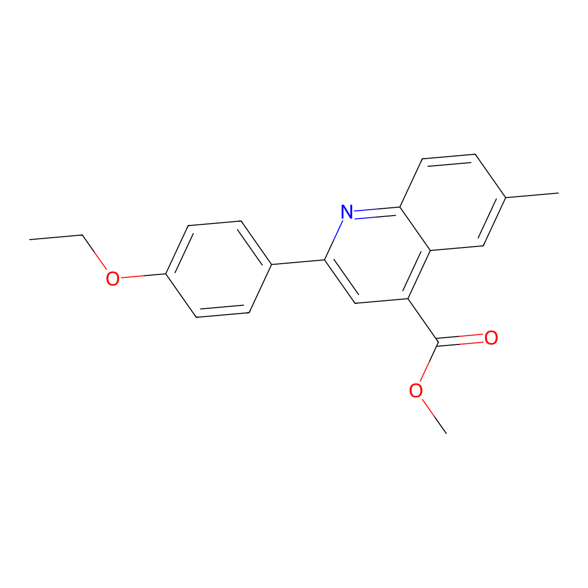 Methyl 2-(4-ethoxyphenyl)-6-methylquinoline-4-carboxylate molecular structure, CAS 438225-02-6