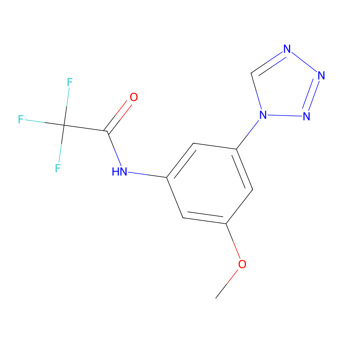 2,2,2-trifluoro-N-[3-methoxy-5-(tetrazol-1-yl)phenyl]acetamide molecular structure, CAS 438225-07-1