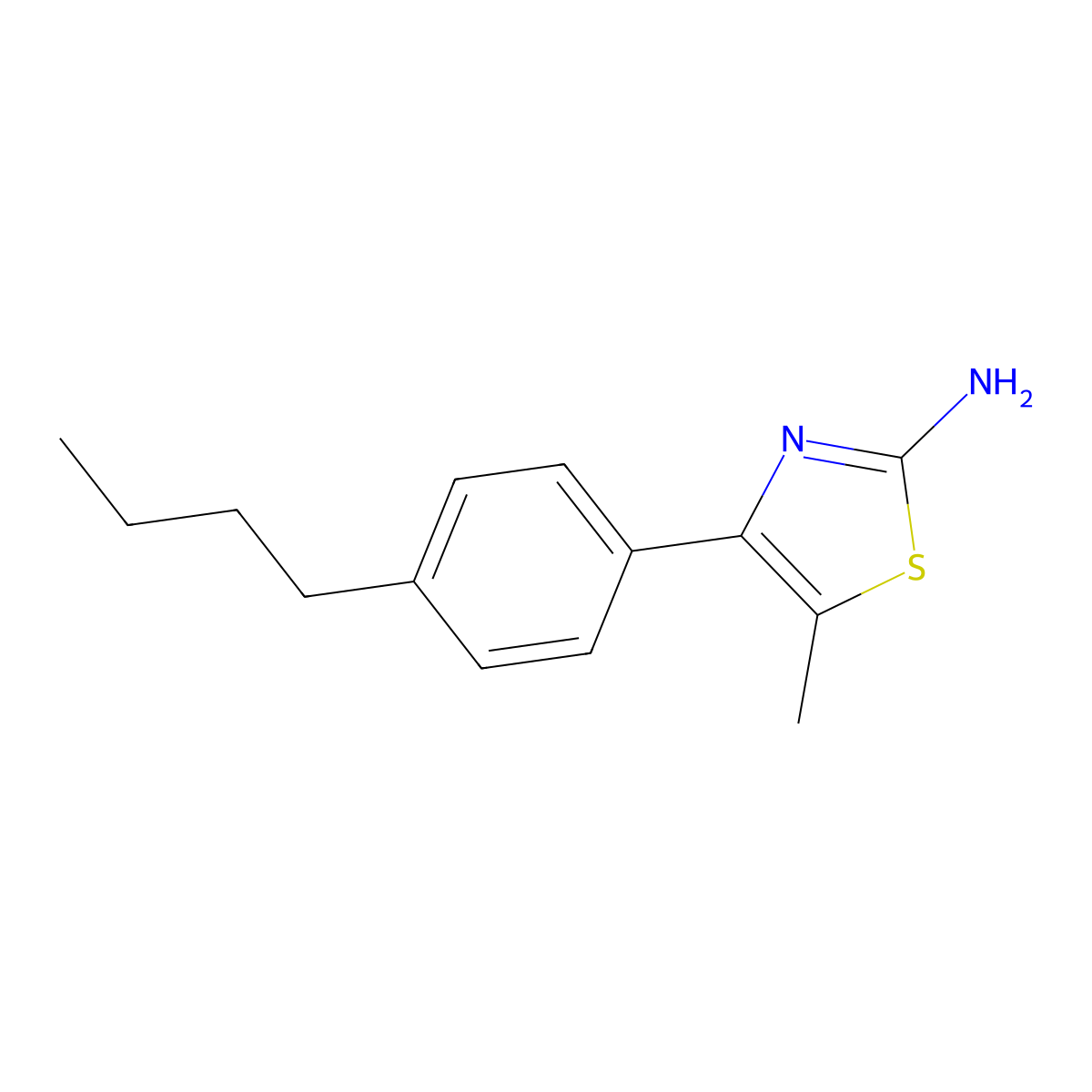4-(4-Butylphenyl)-5-methyl-1,3-thiazol-2-amine molecular structure, CAS 438225-08-2