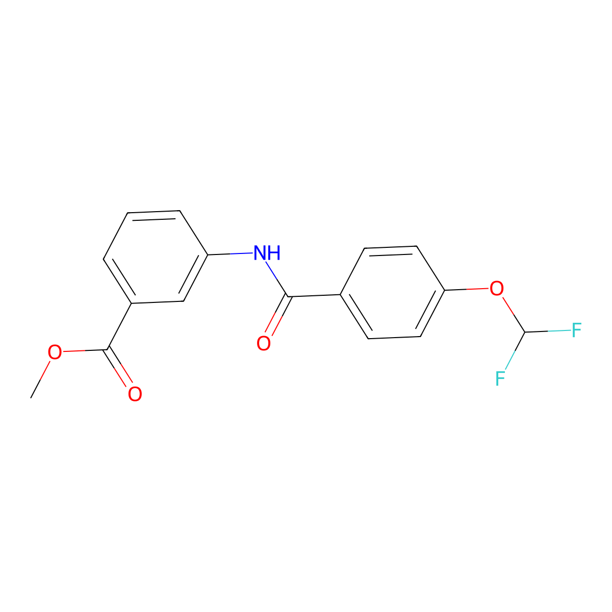 Methyl 3-{[4-(difluoromethoxy)benzoyl]amino}benzoate molecular structure, CAS 438225-13-9