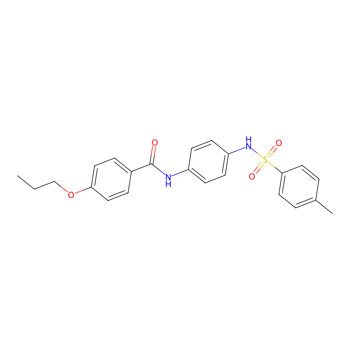 N-[4-[(4-methylphenyl)sulfonylamino]phenyl]-4-propoxybenzamide molecular structure, CAS 438225-26-4