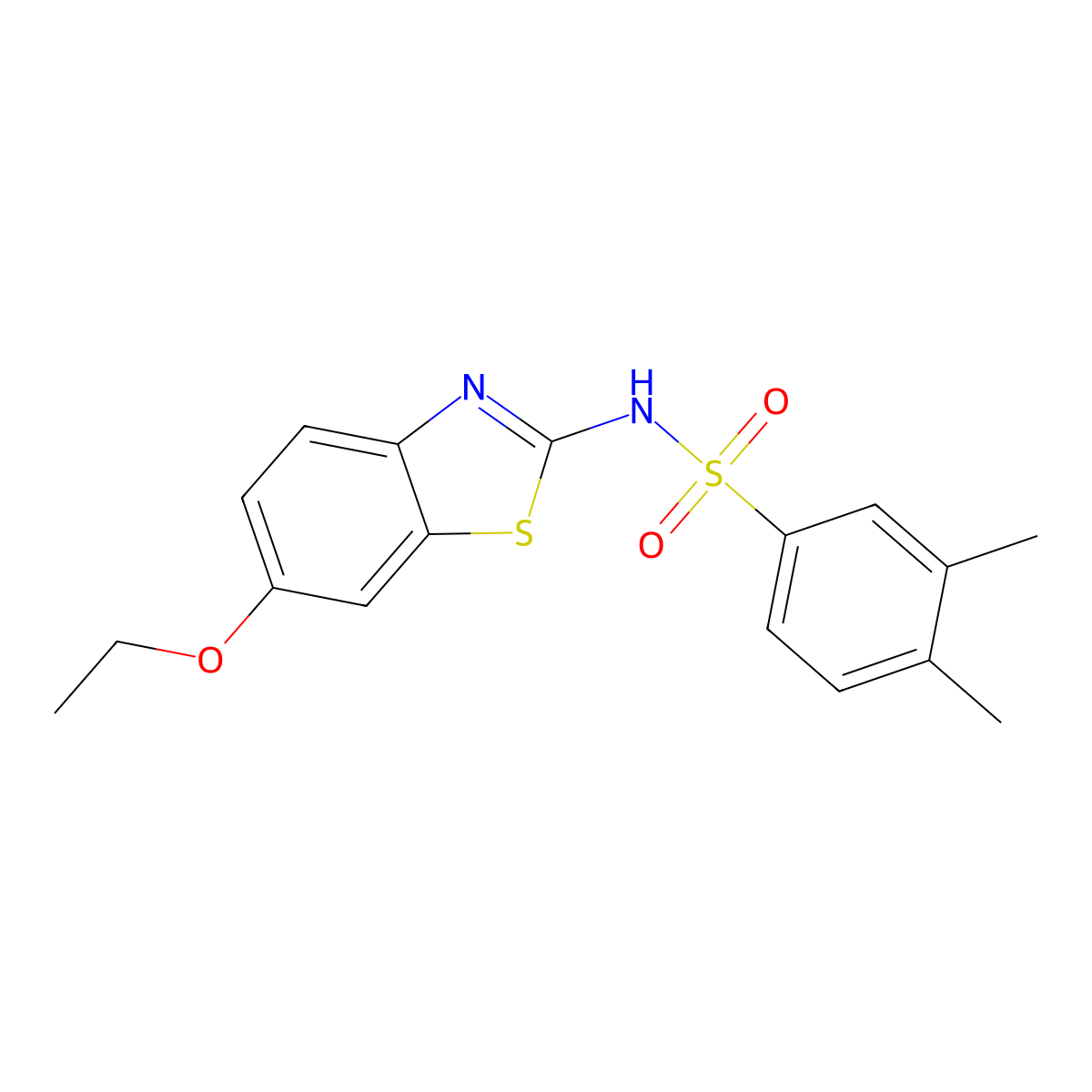 N-(6-ethoxy-1,3-benzothiazol-2-yl)-3,4-dimethylbenzenesulfonamide molecular structure, CAS 438225-39-9