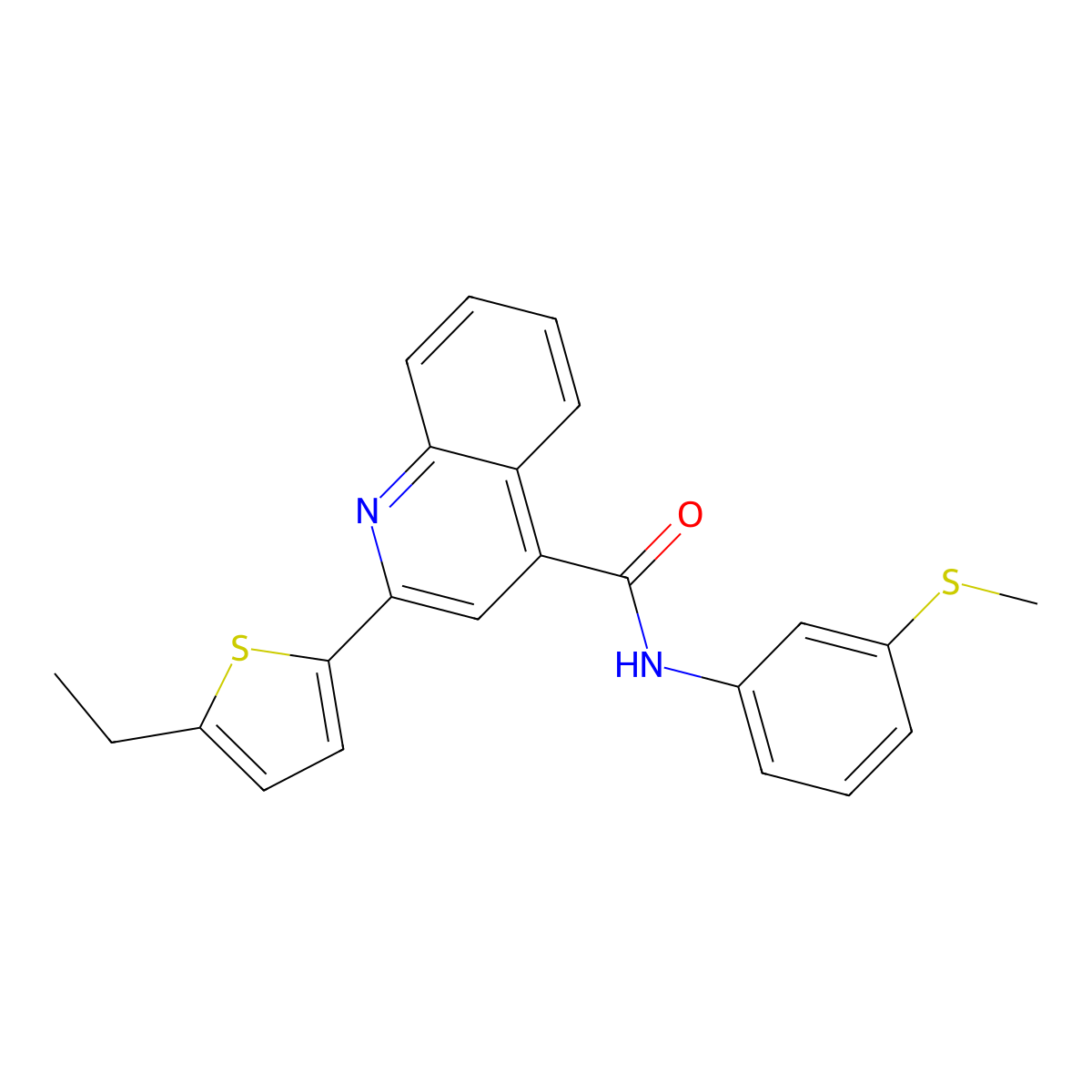 2-(5-ethylthiophen-2-yl)-N-(3-methylsulfanylphenyl)quinoline-4-carboxamide molecular structure, CAS 438225-47-9