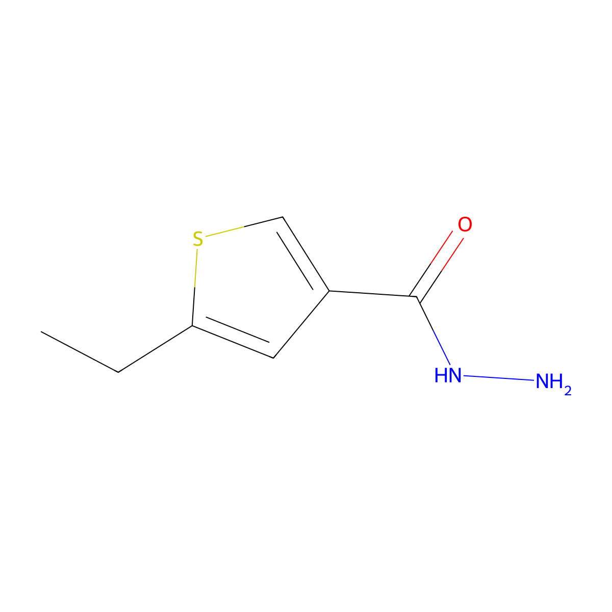 5-Ethylthiophene-3-carbohydrazide molecular structure, CAS 438225-57-1