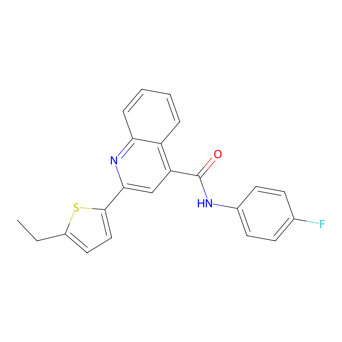 2-(5-ethyl-2-thienyl)-N-(4-fluorophenyl)-4-quinolinecarboxamide molecular structure, CAS 438225-72-0