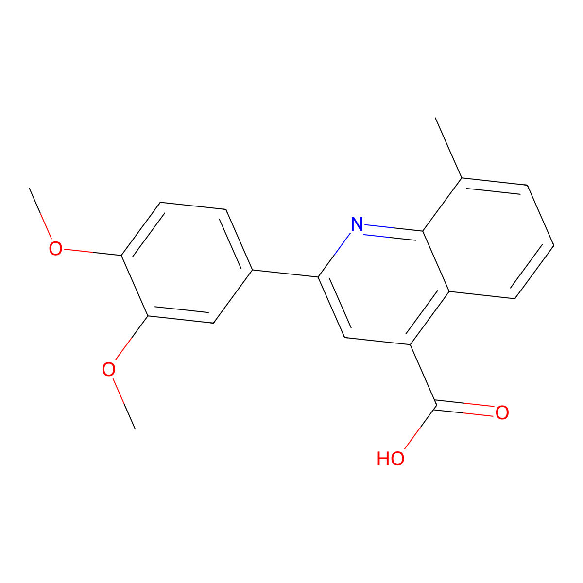 2-(3,4-Dimethoxyphenyl)-8-methylquinoline-4-carboxylic acid molecular structure, CAS 438225-88-8