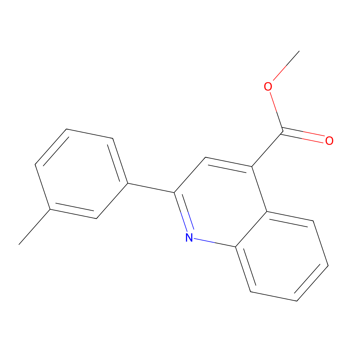 Methyl 2-(3-methylphenyl)quinoline-4-carboxylate molecular structure, CAS 438225-95-7