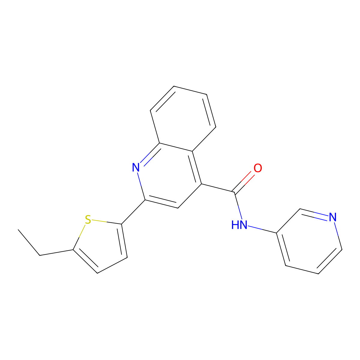 2-(5-ethylthiophen-2-yl)-N-pyridin-3-ylquinoline-4-carboxamide molecular structure, CAS 438226-37-0