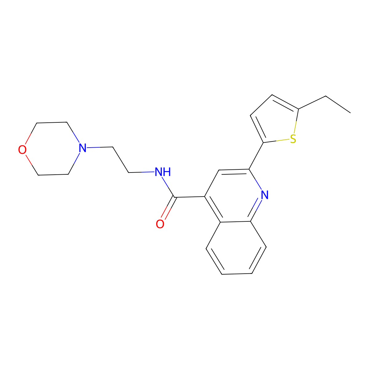 2-(5-ethylthiophen-2-yl)-N-(2-morpholin-4-ylethyl)quinoline-4-carboxamide molecular structure, CAS 438226-51-8