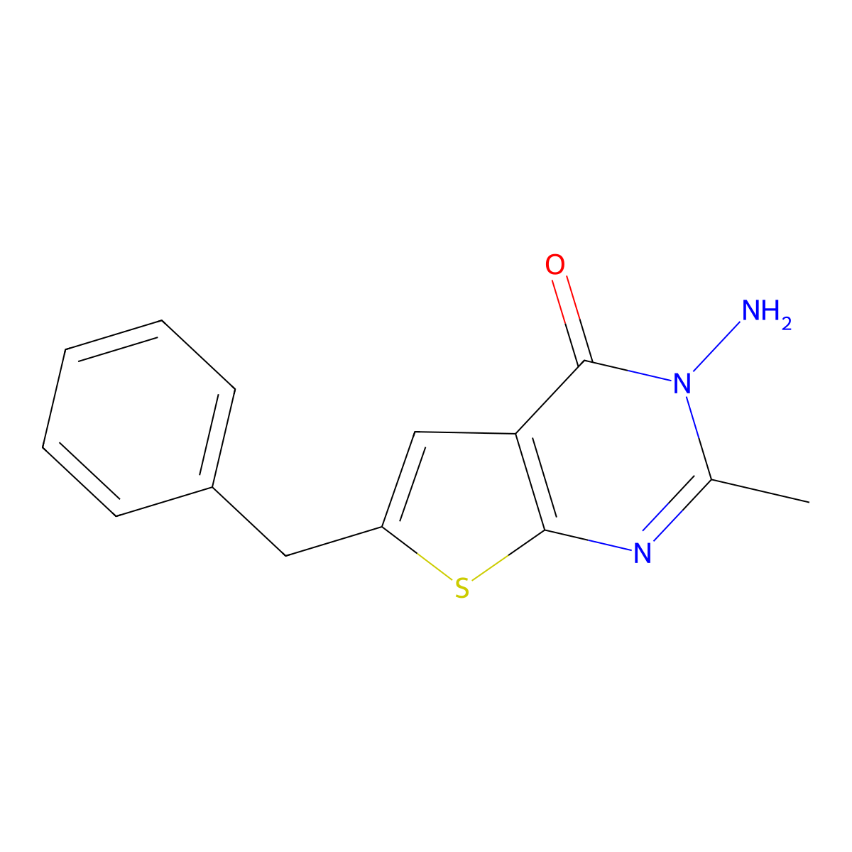 3-amino-6-benzyl-2-methylthieno[2,3-d]pyrimidin-4(3H)-one molecular structure, CAS 438226-53-0