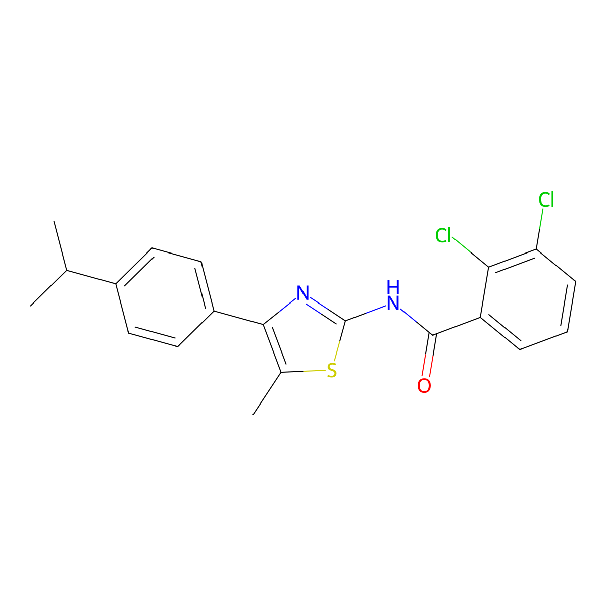 2,3-dichloro-N-[5-methyl-4-(4-propan-2-ylphenyl)-1,3-thiazol-2-yl]benzamide molecular structure, CAS 438226-67-6