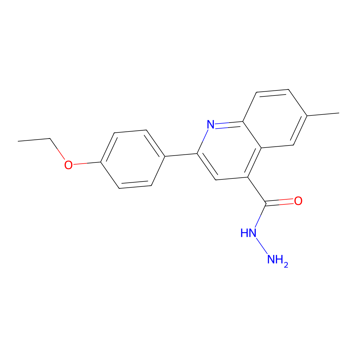 2-(4-Ethoxyphenyl)-6-methylquinoline-4-carbohydrazide molecular structure, CAS 438227-02-2