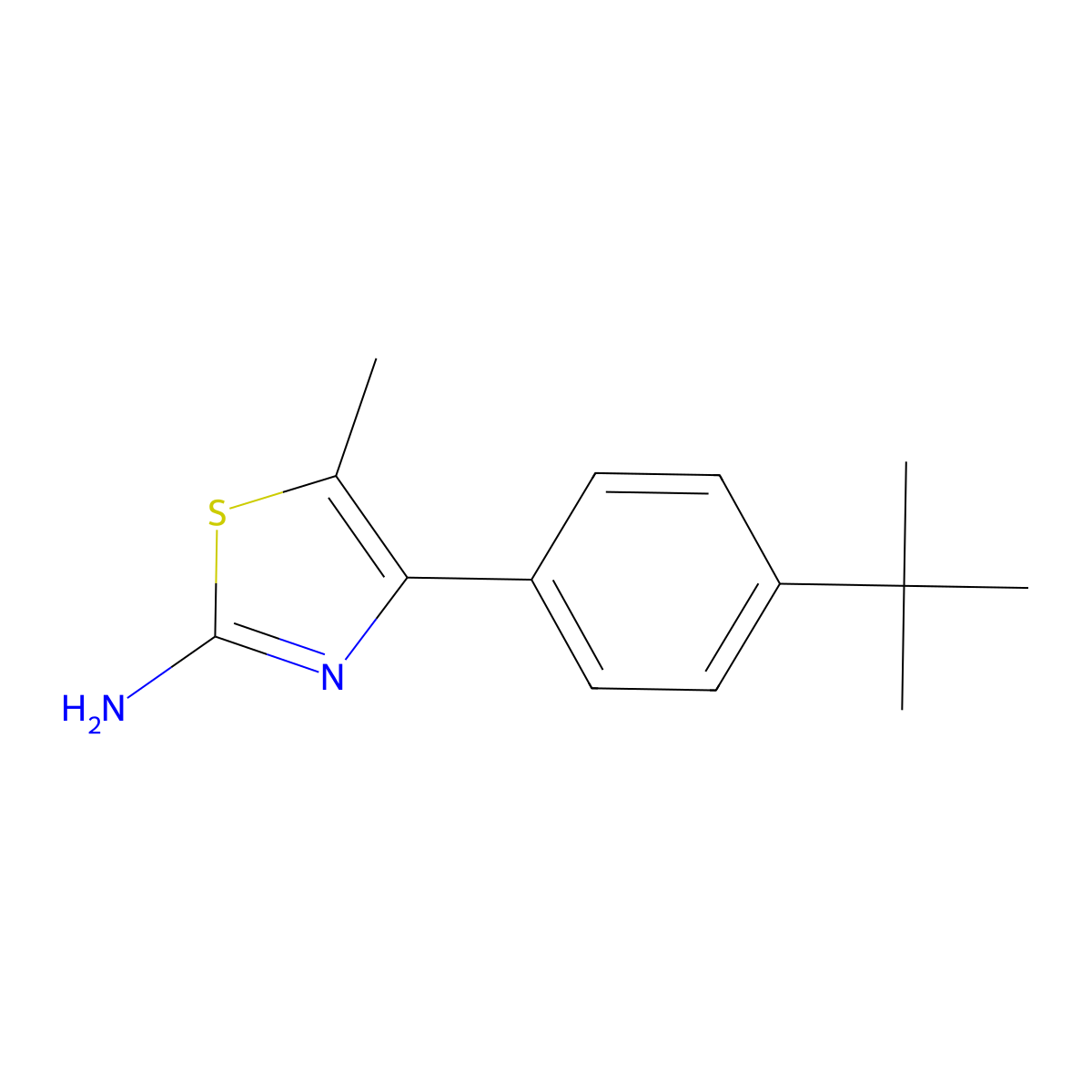 4-(4-Tert-butylphenyl)-5-methyl-1,3-thiazol-2-amine molecular structure, CAS 438227-35-1