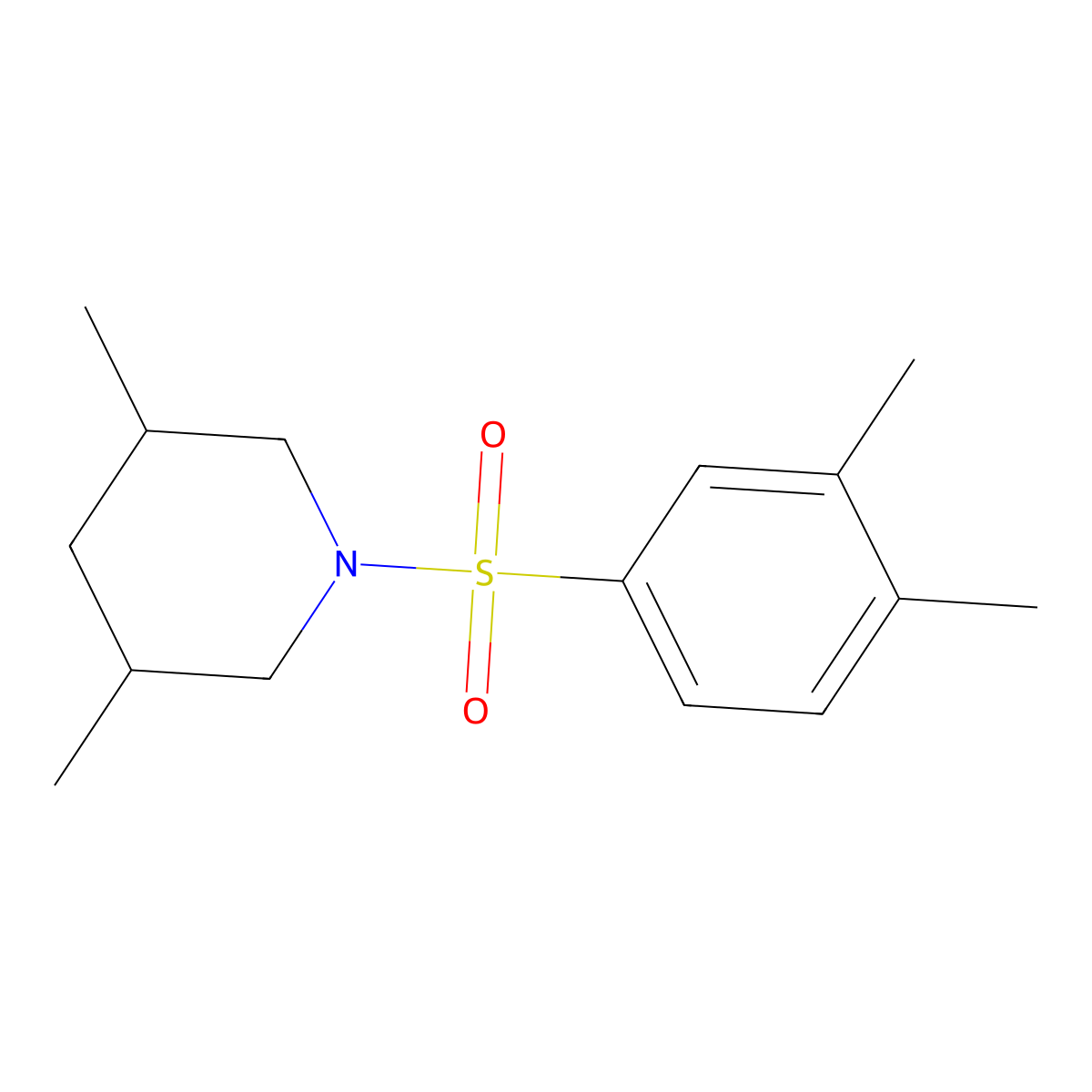 1-[(3,4-Dimethylphenyl)sulfonyl]-3,5-dimethylpiperidine molecular structure, CAS 438227-38-4