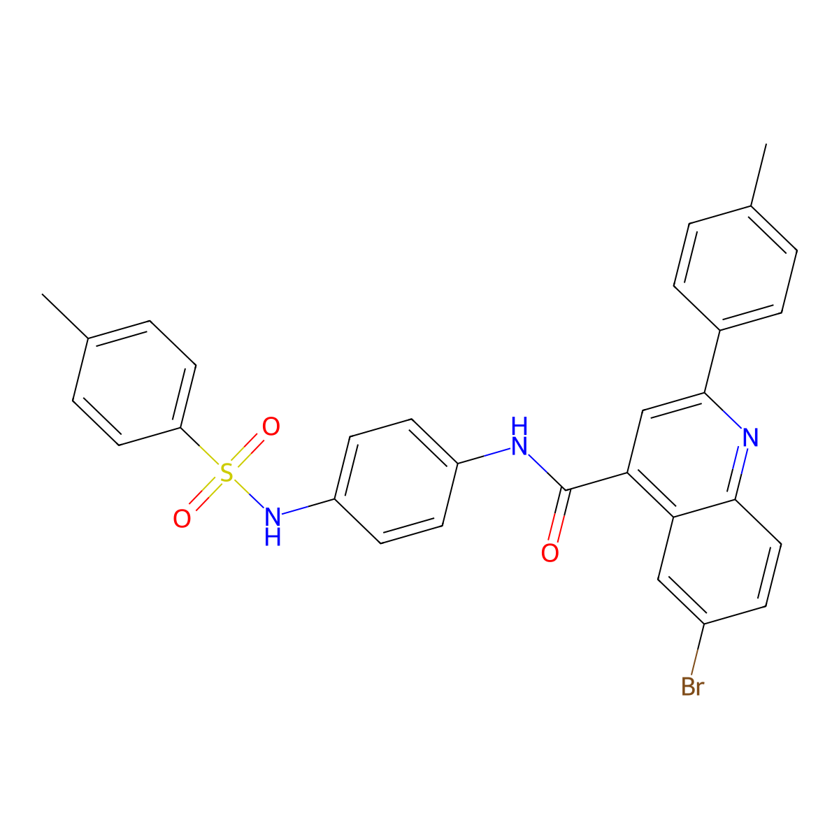 6-bromo-2-(4-methylphenyl)-N-[4-[(4-methylphenyl)sulfonylamino]phenyl]quinoline-4-carboxamide molecular structure, CAS 438227-40-8