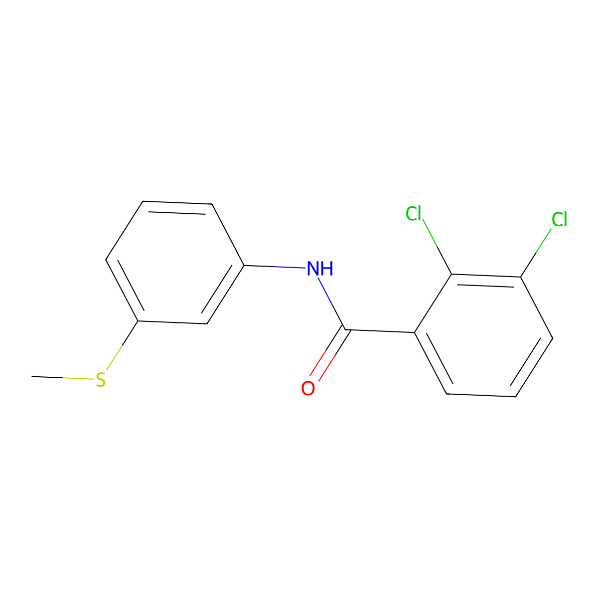 2,3-dichloro-N-(3-methylsulfanylphenyl)benzamide molecular structure, CAS 438227-43-1
